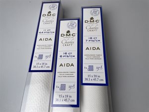 DMC AIDA broderistof - hvid, 18 ct 7 pts/cm